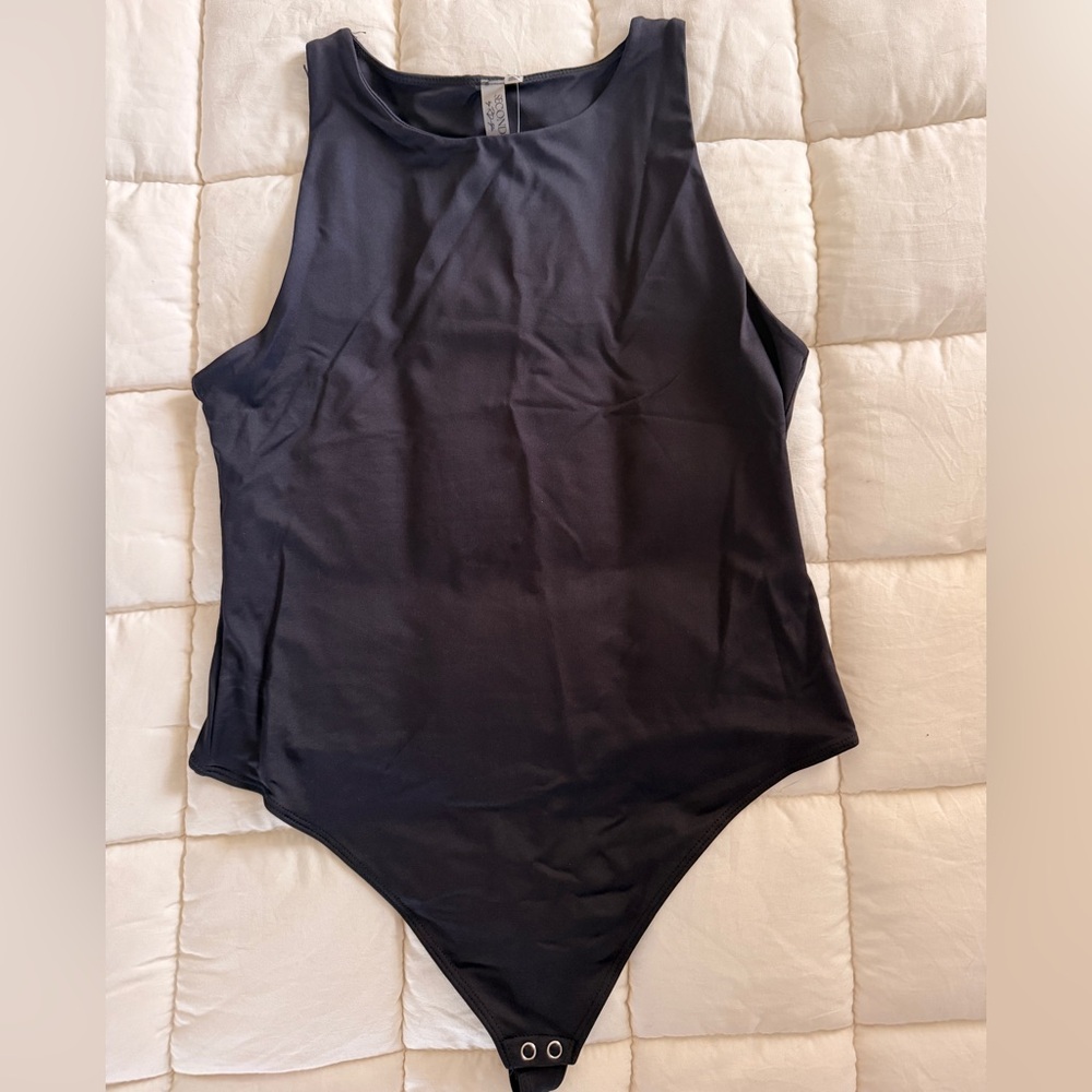 Black Sleeveless Thong Bodysuit